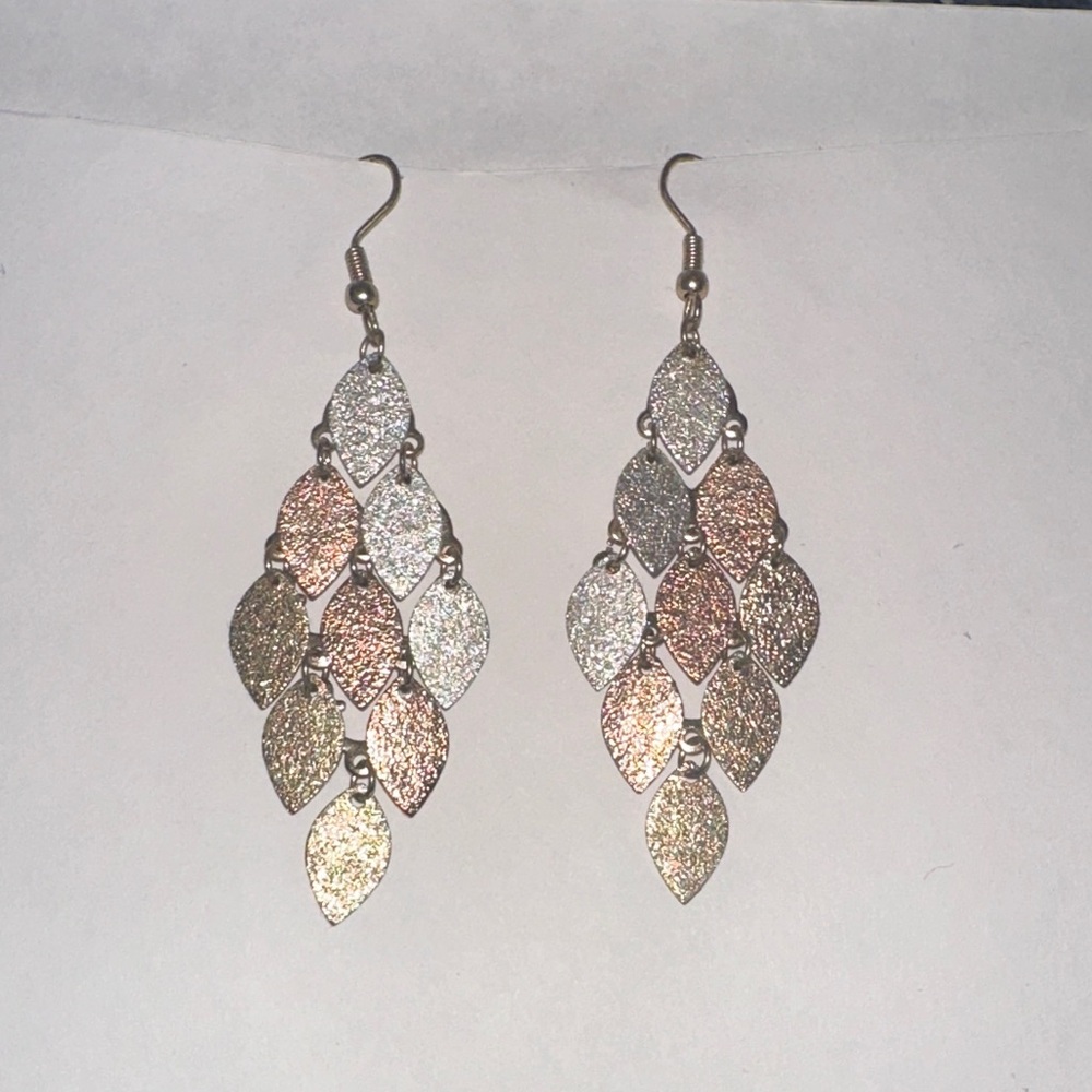 Elegant Silver and Gold Leaf Earrings